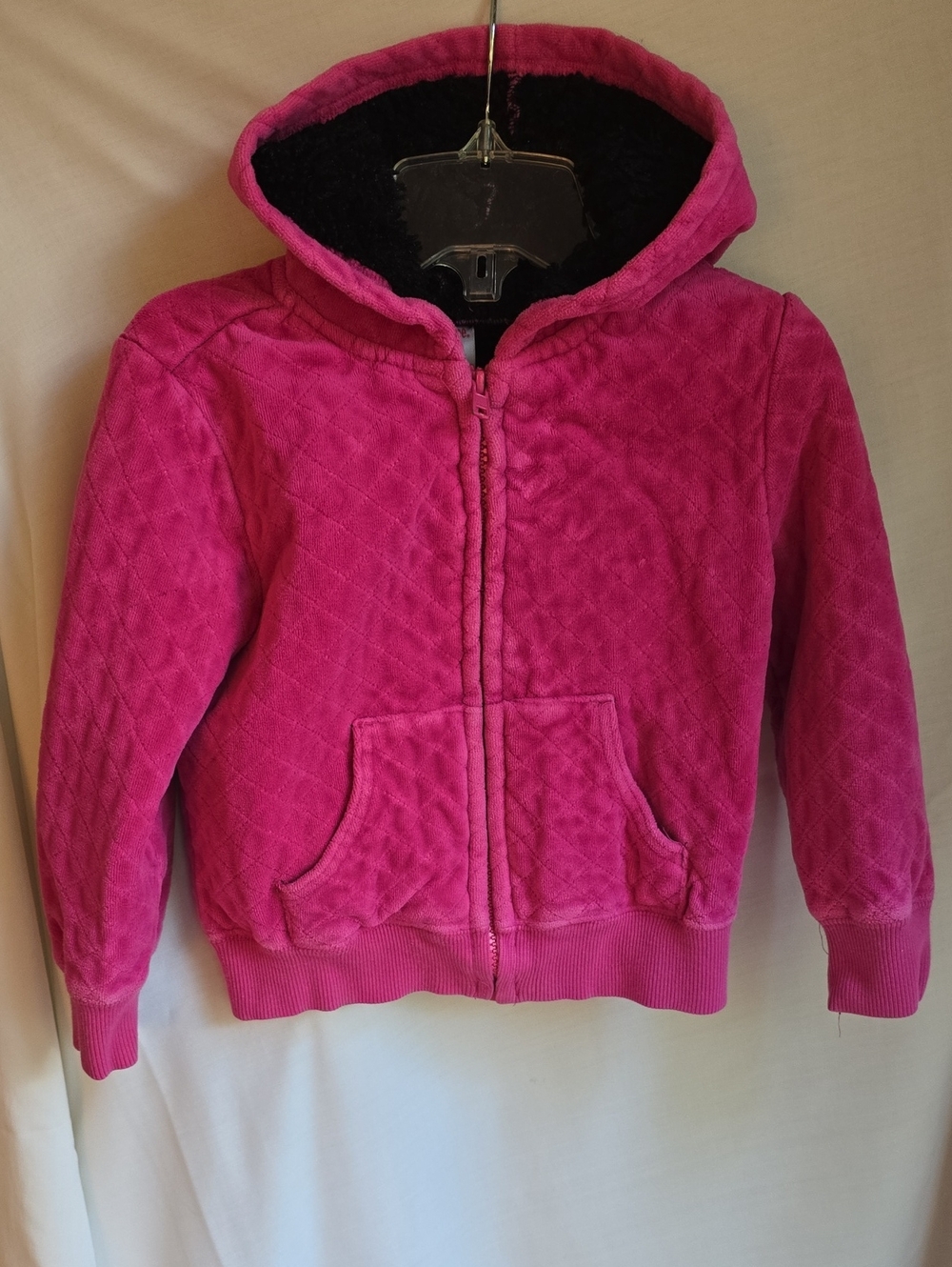 Gymboree Quilted Hooded Zip-Up Sweatshirt in Hot Pink